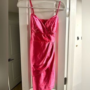 City studio satin mini body-con dress